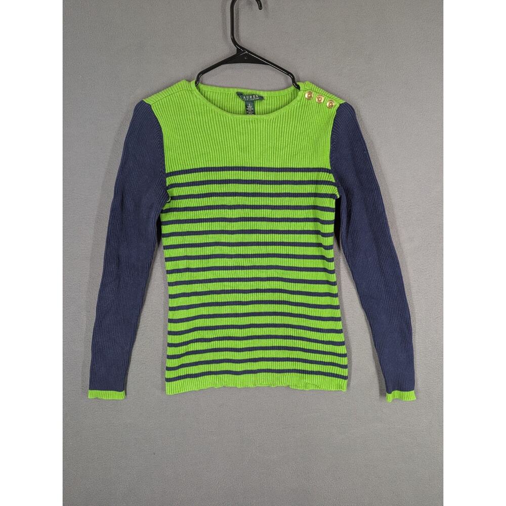 Lauren Ralph Lauren Sweatshirt Womens Small Green Blue LRL Sweater